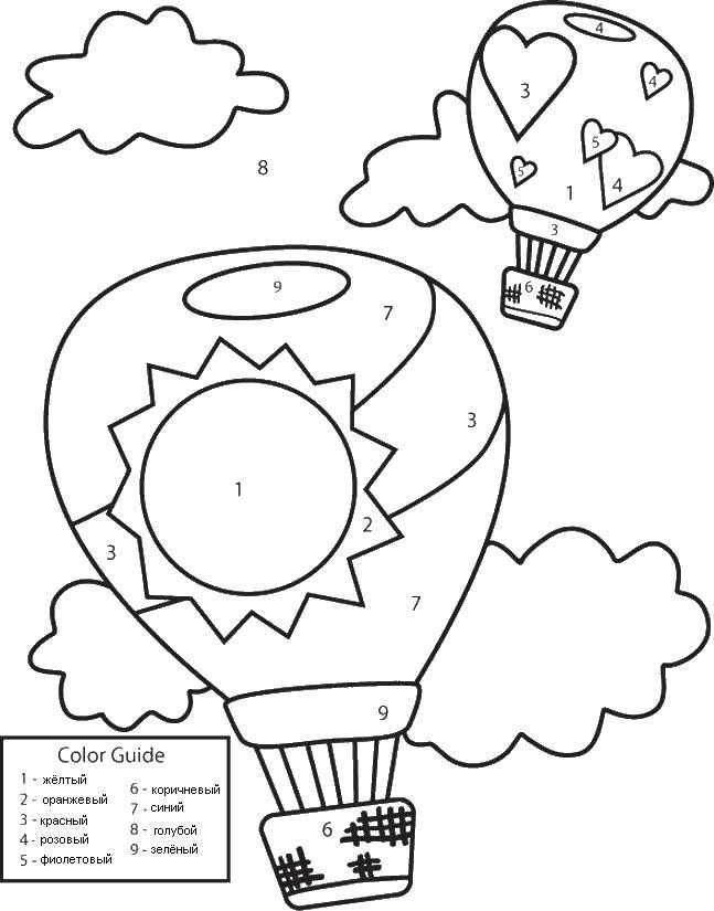Coloring Balloons. Category Coloring pages for kids. Tags:  Vozdushnye.