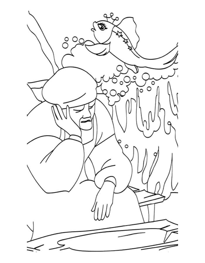 Coloring The goldfish grants wishes. Category gold fish . Tags:  Tales, goldfish.