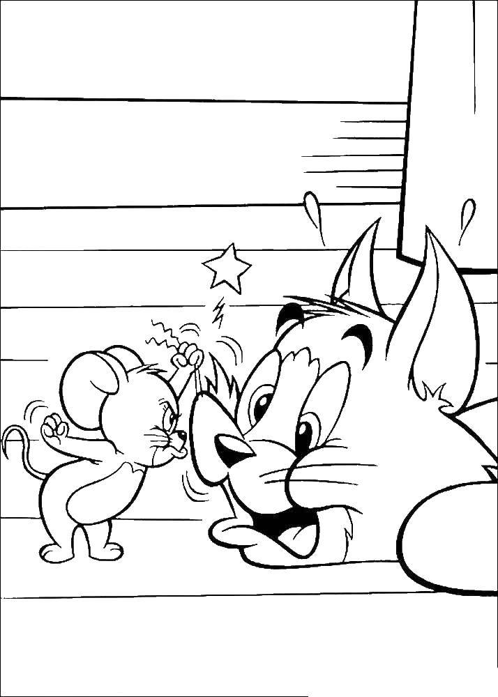 Coloring Jerry beats Tom. Category Tom and Jerry. Tags:  Tom , Jerry.