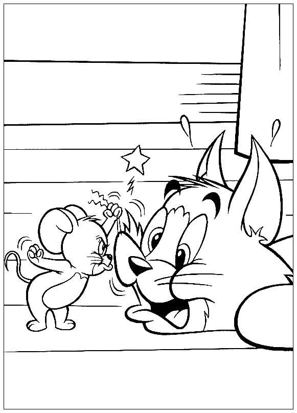 Coloring Jerry beats Tom. Category Tom and Jerry. Tags:  Tom , Jerry.