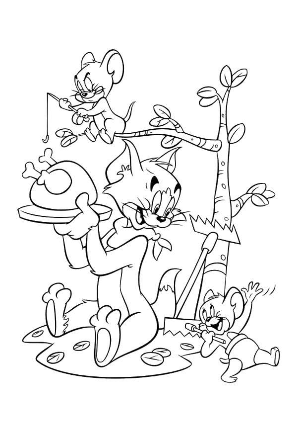 Coloring Mice play Tom. Category Tom and Jerry. Tags:  Character cartoon, Tom and Jerry.