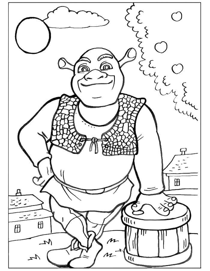 Coloring Shrek and Fion. Category Shrek.. Tags:  Shrek, fairy, Fiona, donkey.