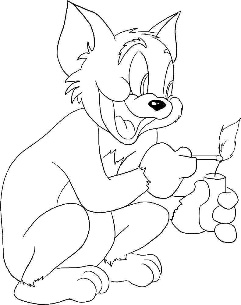 Coloring Tom haiget pitardu. Category Tom and Jerry. Tags:  Tom , Jerry.