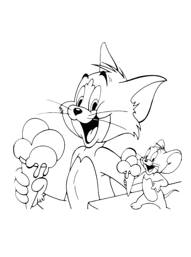 Coloring Tom and Jerry eat ice cream. Category Tom and Jerry. Tags:  Character cartoon, Tom and Jerry.