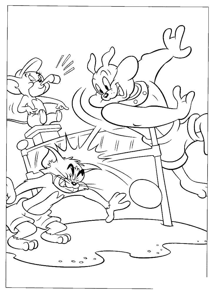 Coloring Tom and Jerry play vilabol. Category Tom and Jerry. Tags:  Tom , Jerry.