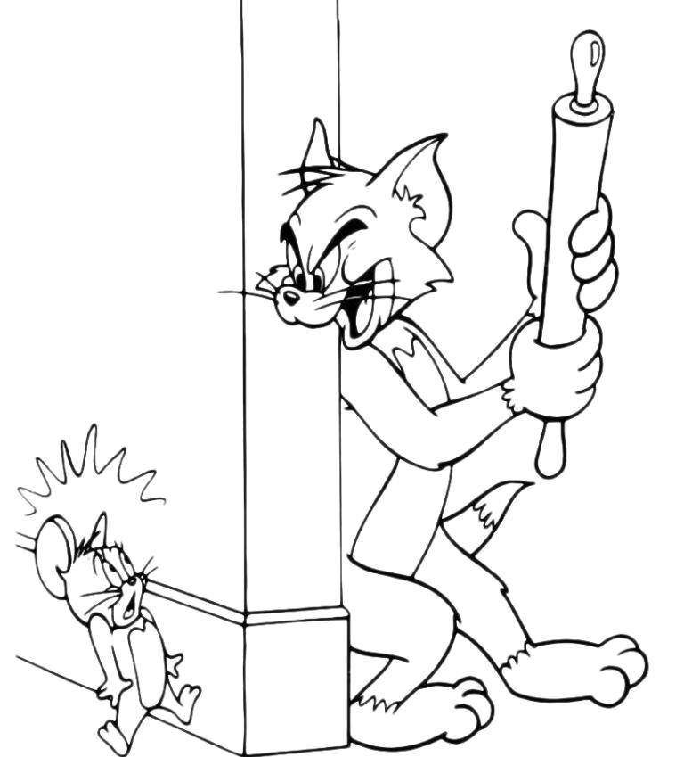 Coloring Tom has caught Jerry. Category Tom and Jerry. Tags:  Character cartoon, Tom and Jerry.