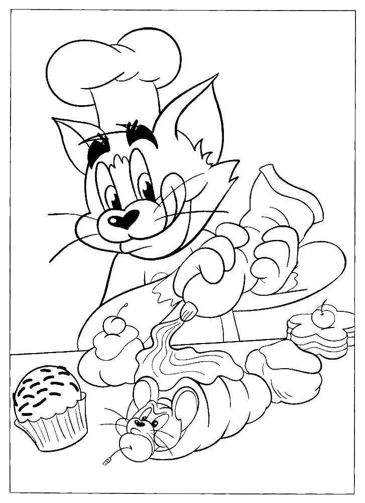 Coloring Tom tries to eat Jerry. Category Tom and Jerry. Tags:  Character cartoon, Tom and Jerry.