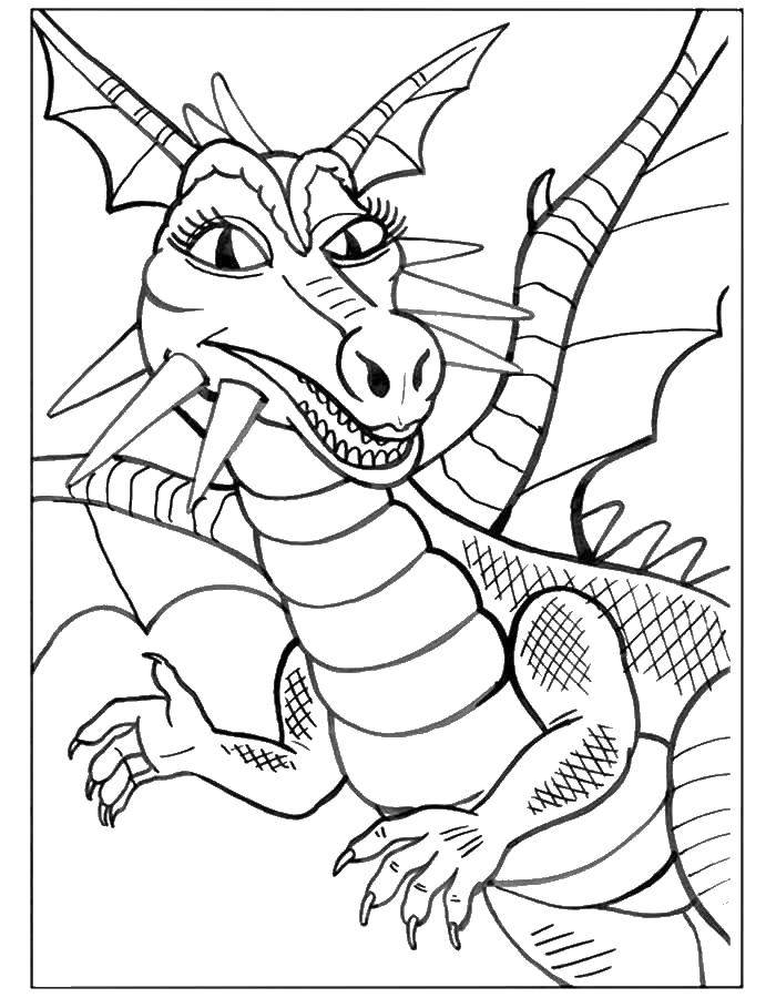 Coloring Dragon. Category Shrek.. Tags:  Shrek, dragon.