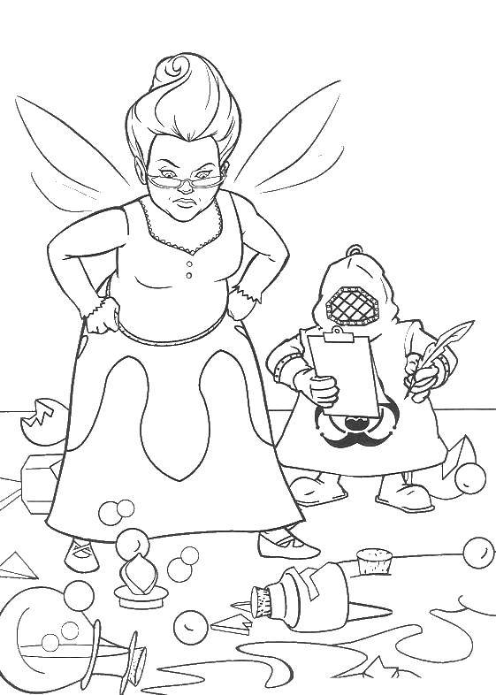 Coloring Fairy godmother evil. Category Shrek.. Tags:  fairy godmother.