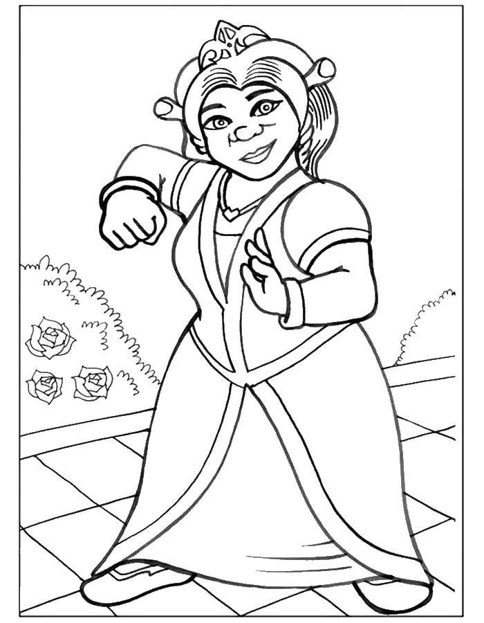 shrek and fiona coloring pages