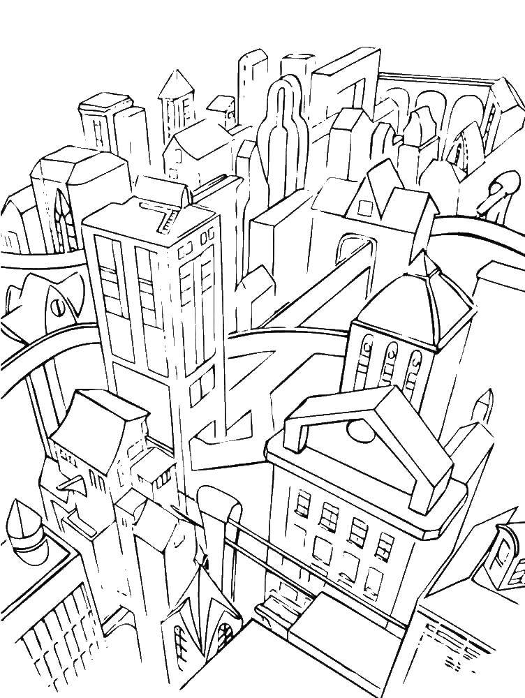 Coloring The city. Category the city. Tags:  city, home.