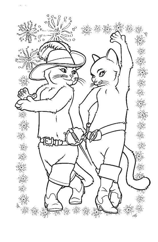 Coloring Puss in boots and his friends. Category puss in boots from Shrek. Tags:  cat, cat.