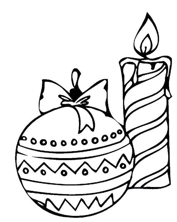 Coloring Christmas candle. Category new year. Tags:  candles, new year.