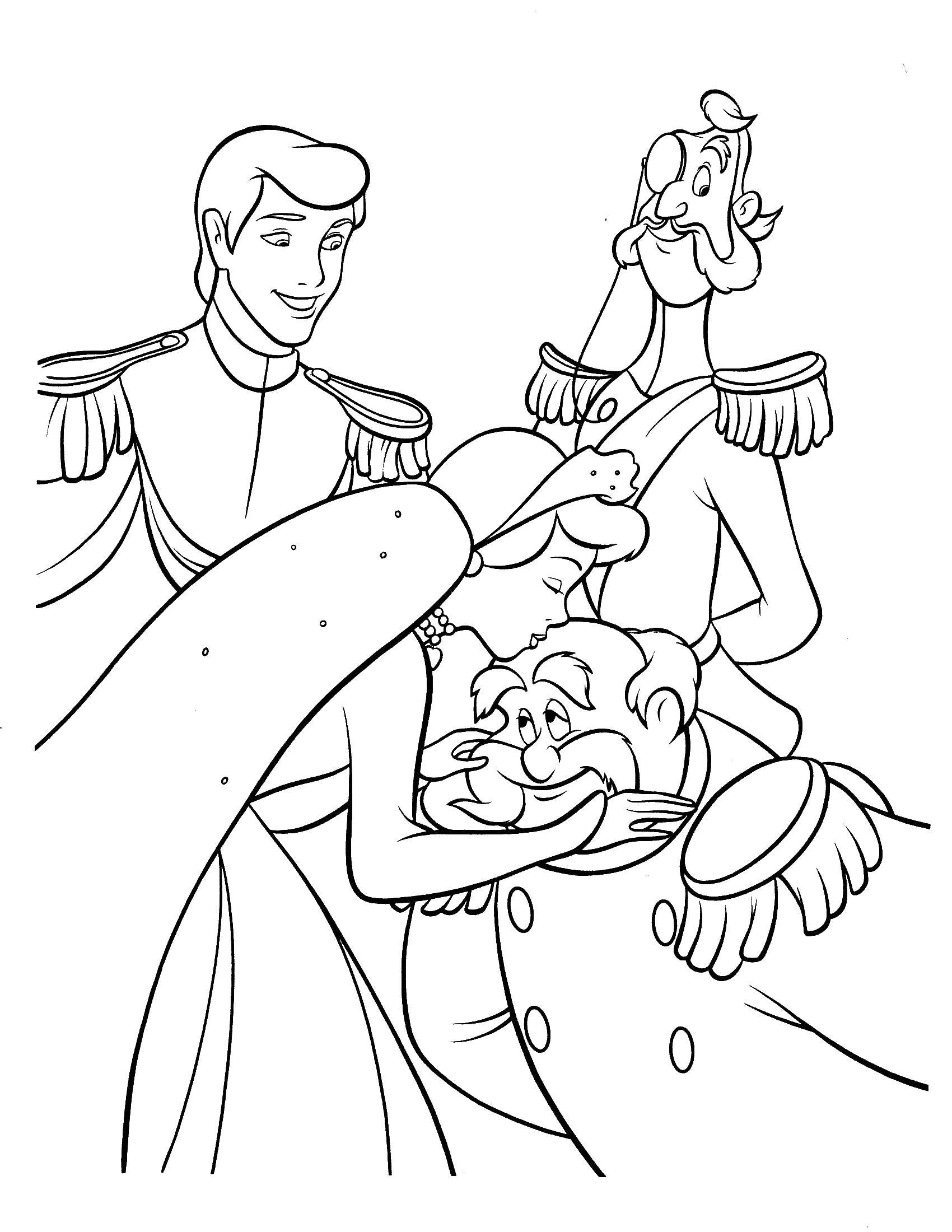 Coloring Cinderella kisses the king. Category Cinderella and the Prince. Tags:  Cinderella.