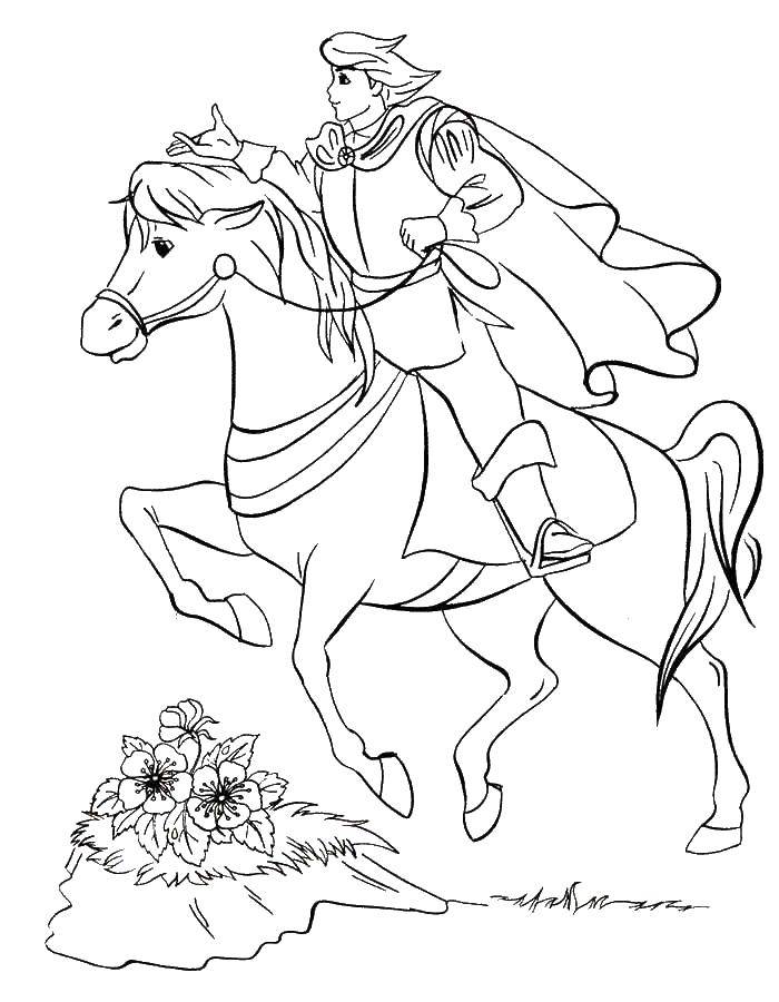 Название: Раскраска Всадник на коне. Категория: Рыцари. Теги: Рыцарь. воин.