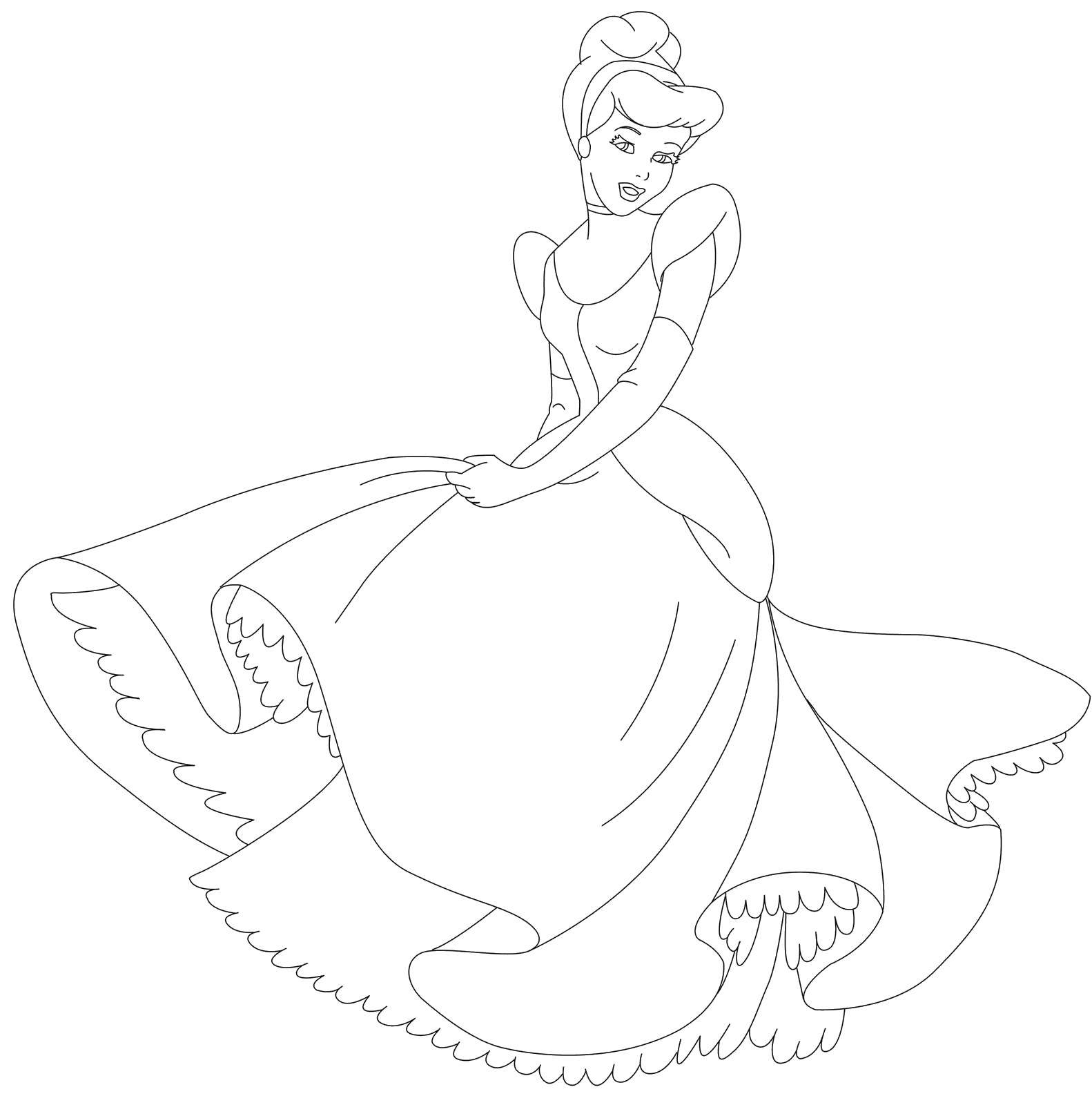 Coloring Cinderella. Category Disney coloring pages. Tags:  Disney, Cinderella.