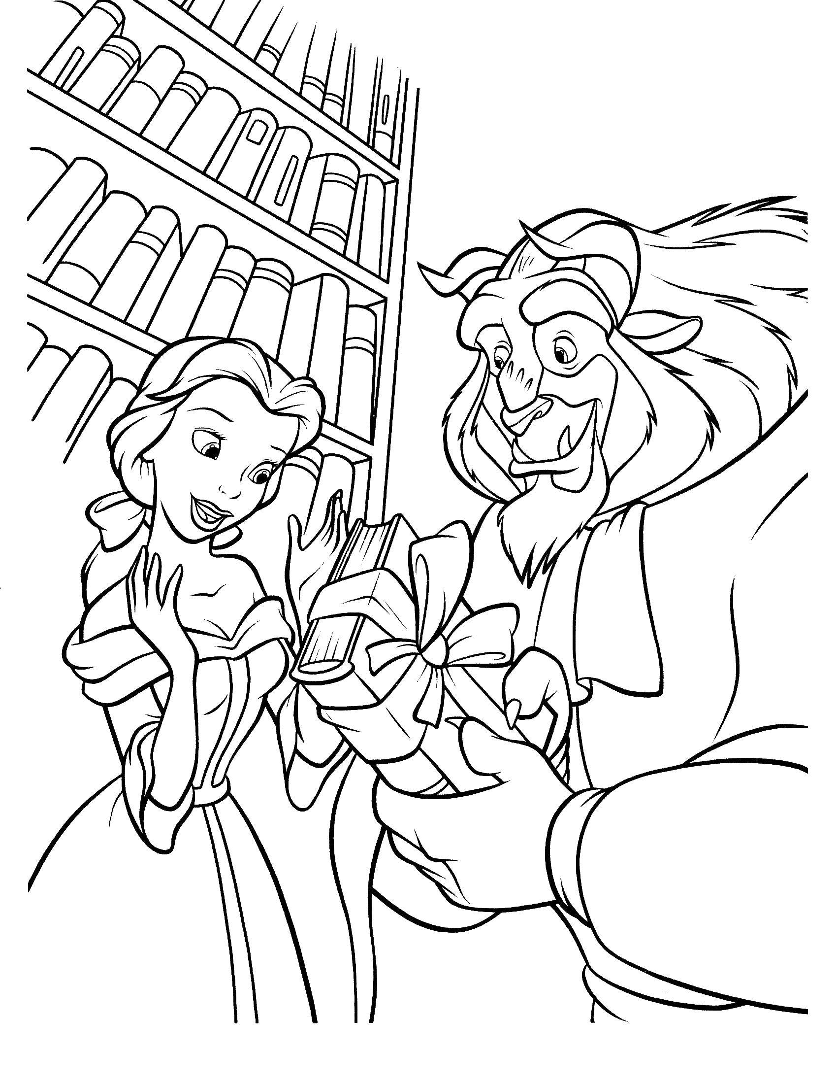Coloring The monster gives the book a beautiful bell. Category beauty and the beast. Tags:  beautiful , monster.