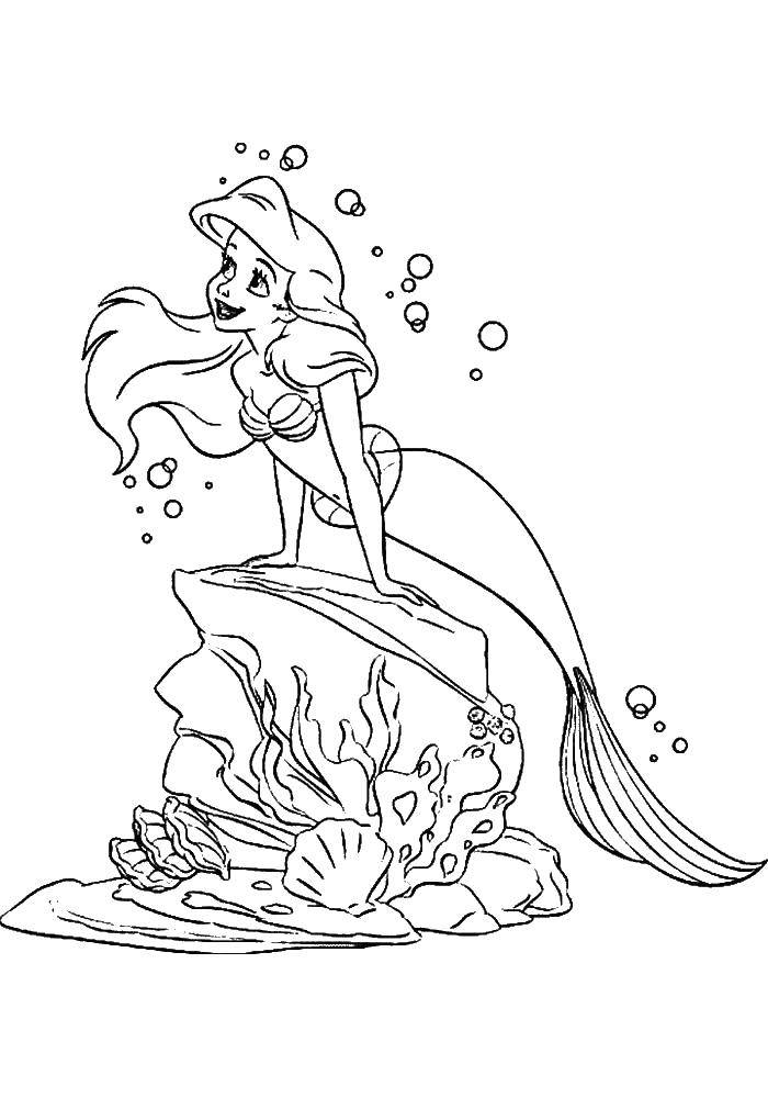 Coloring Beauty Ariel. Category the little mermaid. Tags:  Disney, the little mermaid, Ariel.