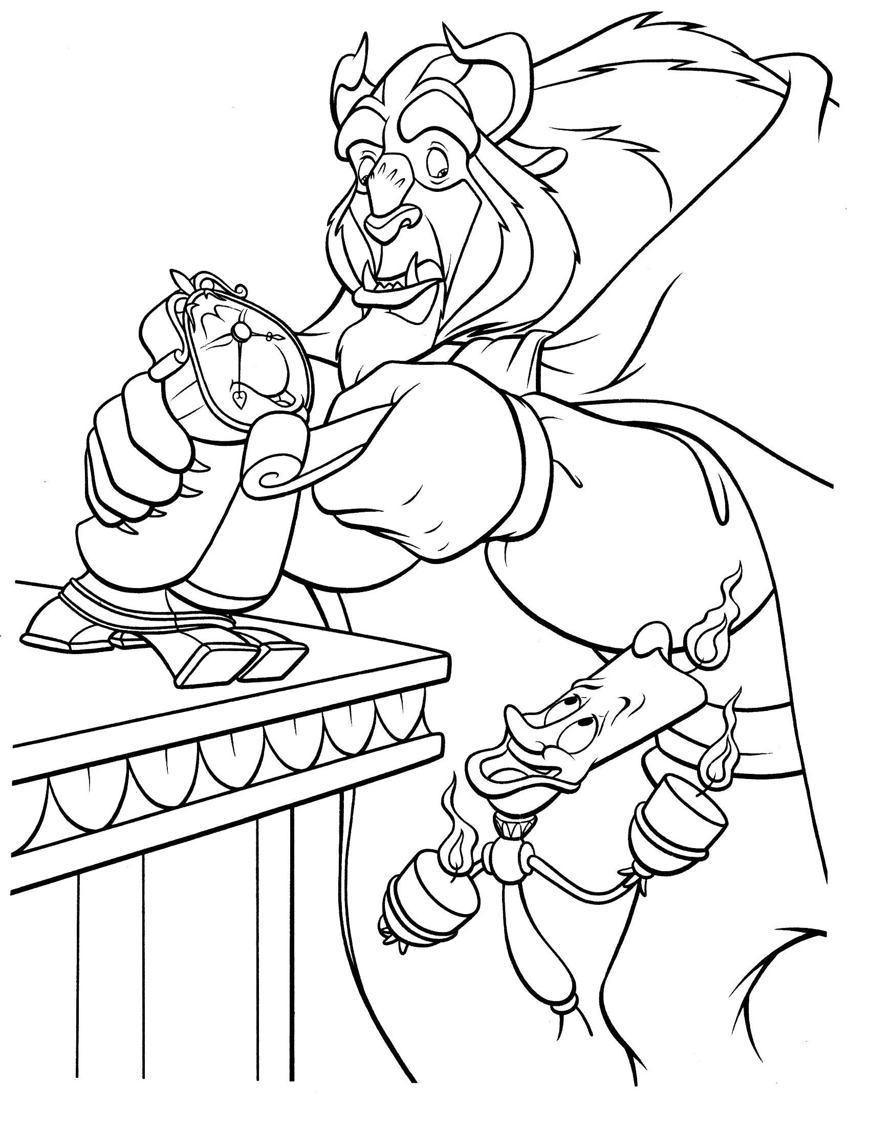 Coloring The characters in beauty and the beast. Category Disney cartoons. Tags:  Disney, "beauty and the beast".