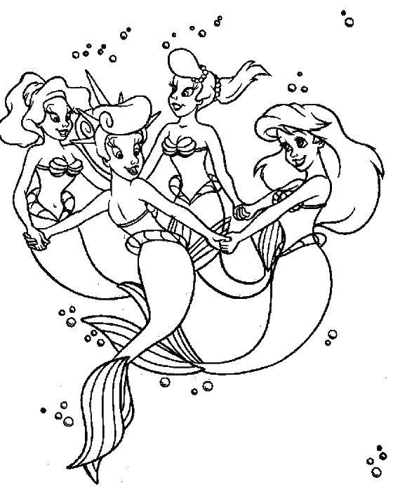 Coloring Girlfriends - the little mermaid. Category the little mermaid. Tags:  Disney, the little mermaid, Ariel.