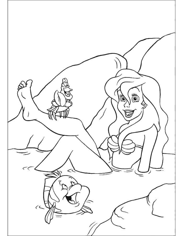 Coloring Ariel became a human. Category the little mermaid Ariel. Tags:  Ariel, mermaid.