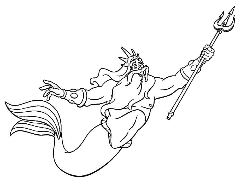 Coloring King Neptune. Category the little mermaid Ariel. Tags:  King Neptune, Ariel.