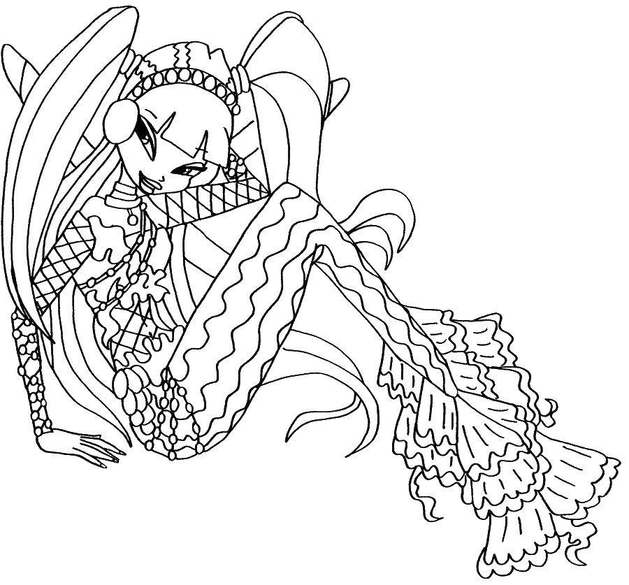 Coloring Muse mermaid. Category Winx. Tags:  Muse, mermaid.