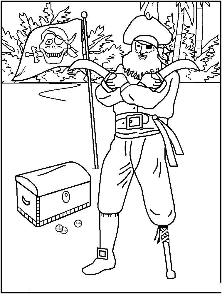 Coloring Pirate on one leg. Category The pirates. Tags:  the pirates.