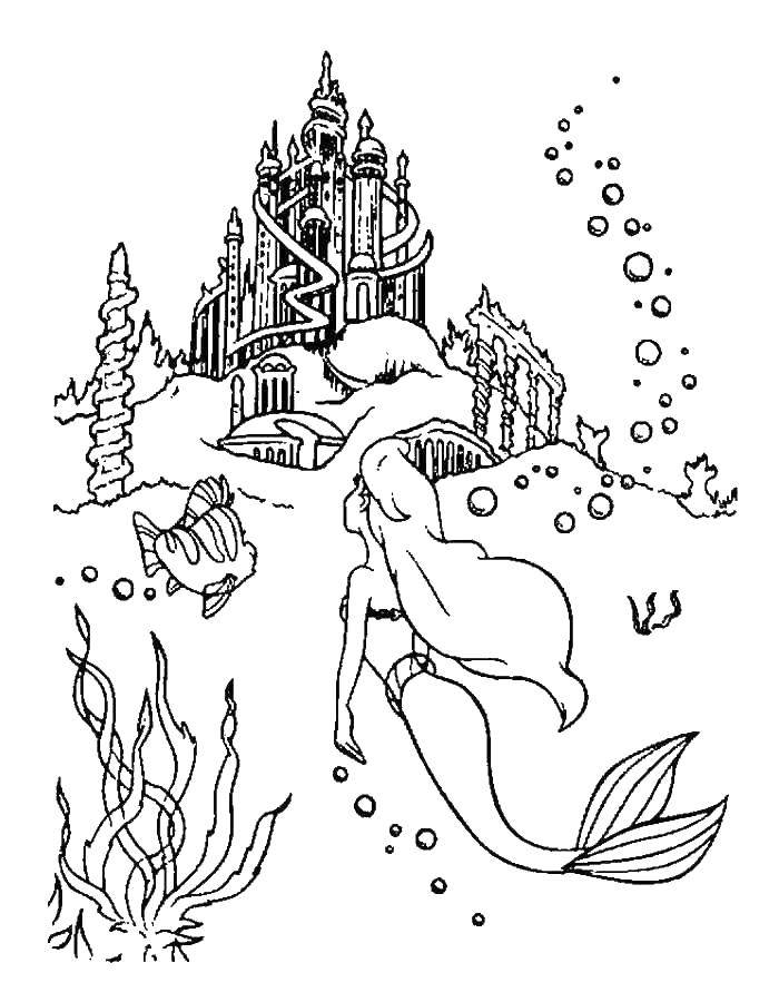 Coloring Mermaid Ariel and sea Kingdom. Category the little mermaid Ariel. Tags:  Mermaid, Ariel.