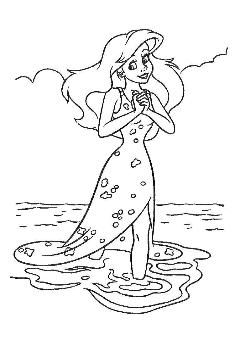 Coloring Ariel became a human. Category the little mermaid Ariel. Tags:  Ariel, mermaid.