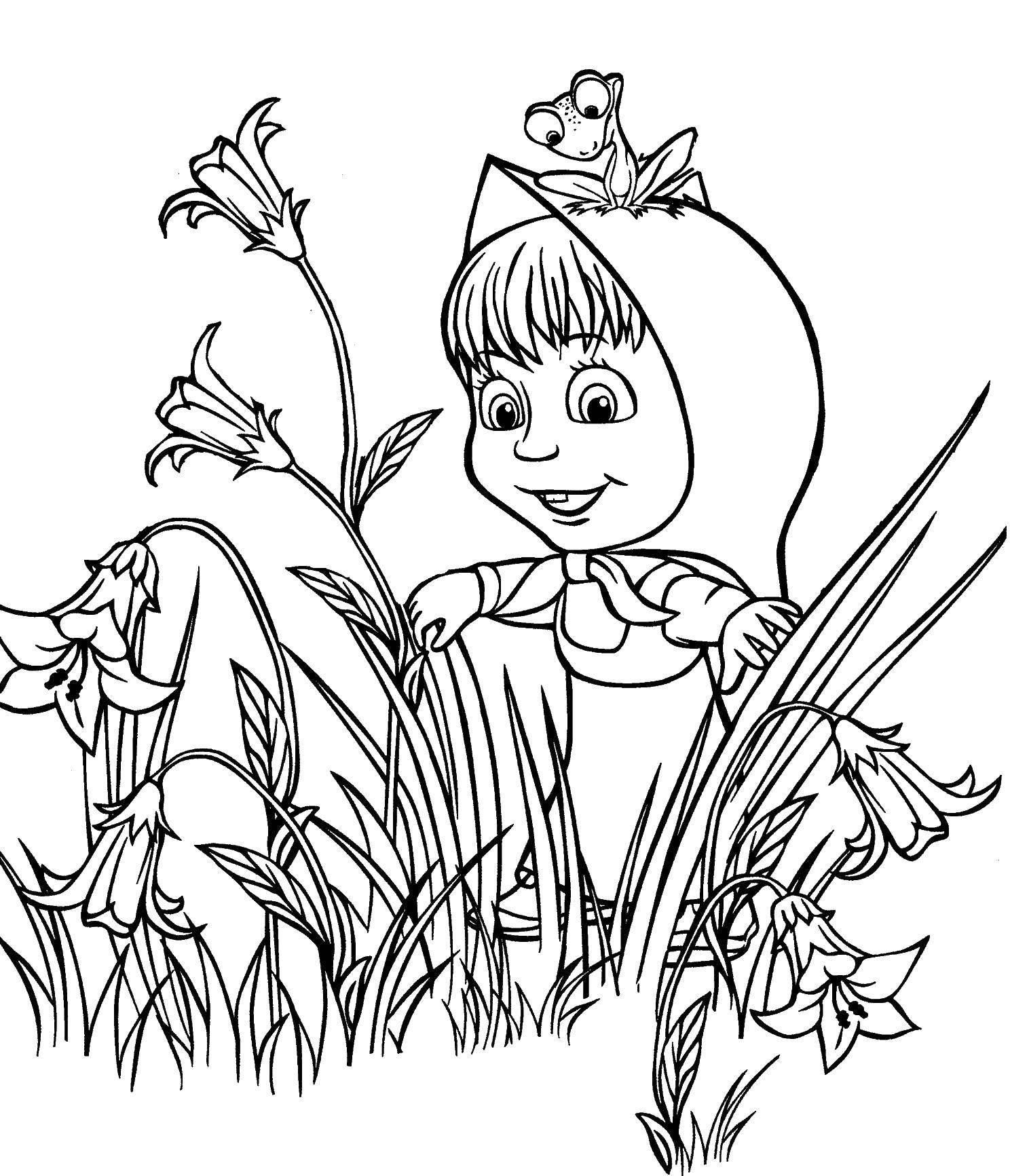 Coloring Masha is looking for a frog. Category Masha and the bear. Tags:  Masha, Bear.