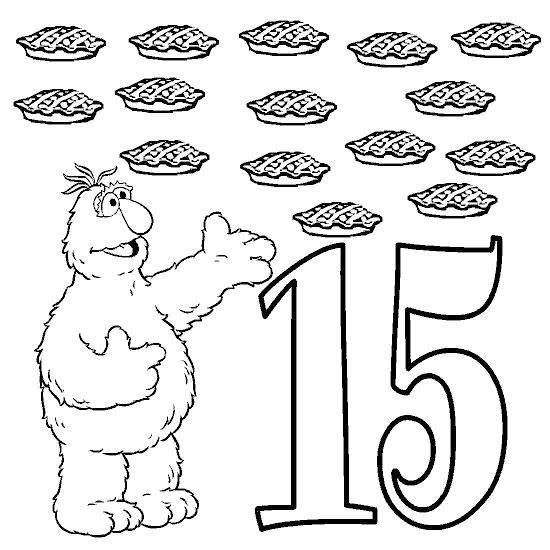 Coloring Learn to count after 10. Category coloring figures. Tags:  Numbers, counting.