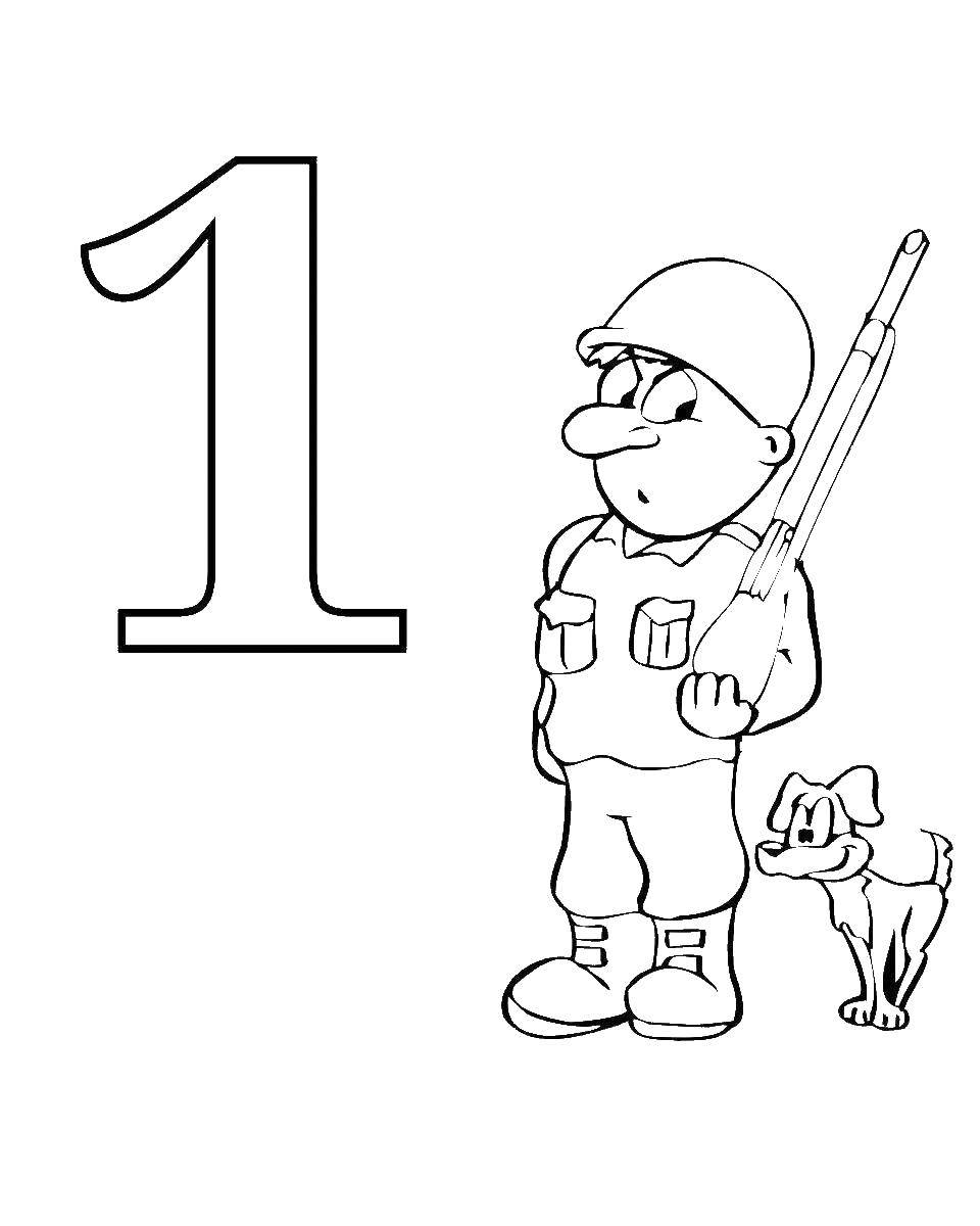 Coloring Learn to count number 1. Category coloring figures. Tags:  Numbers, counting.