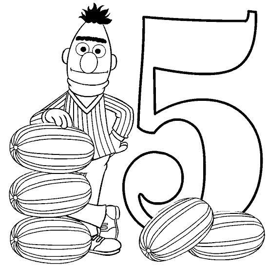 Coloring Learn to count , figure 5. Category coloring figures. Tags:  Numbers, counting.