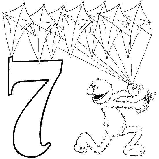 Coloring Learn to count , figure 7. Category coloring figures. Tags:  Numbers, counting.