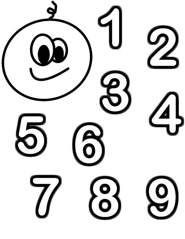 Розмальовки  Вчимося рахувати до 10. Завантажити розмальовку Цифри, лічба, числа.  Роздрукувати ,розмальовки цифри,