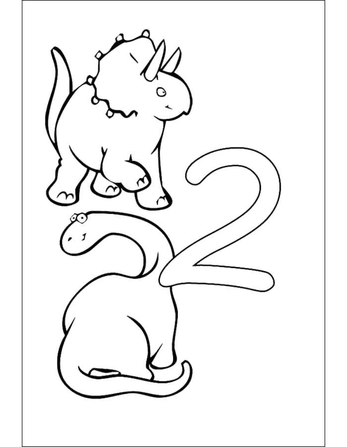 Coloring Number 2. Category coloring figures. Tags:  Numbers , account numbers.