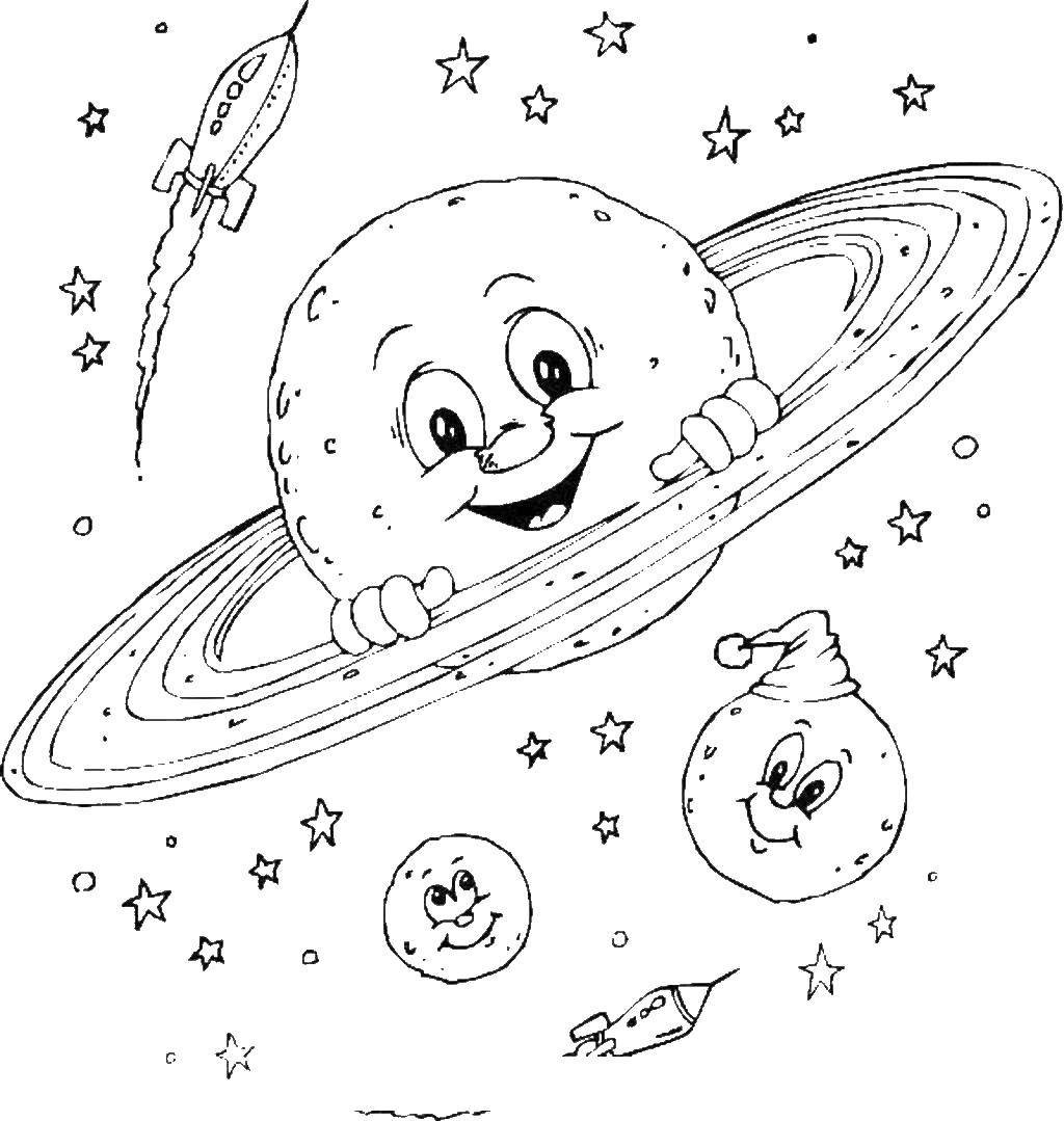 Coloring Planets and rockets. Category Soviet coloring. Tags:  the planet.