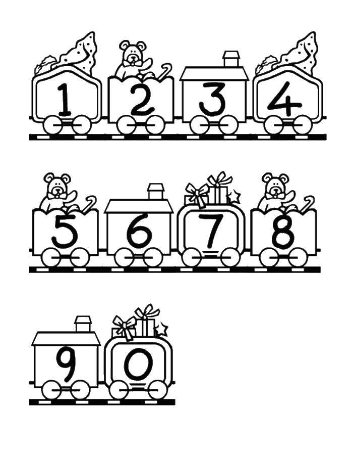 Coloring Teach all the numbers. Category coloring figures. Tags:  Numbers , account numbers.