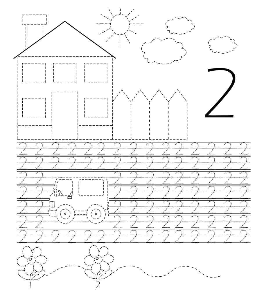 Coloring Learn to write number 2. Category tracing numbers. Tags:  Numbers , account numbers.