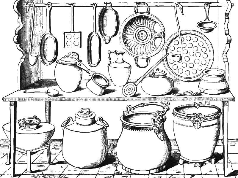 Coloring Kitchen. Category dishes. Tags:  dishes.kitchen.