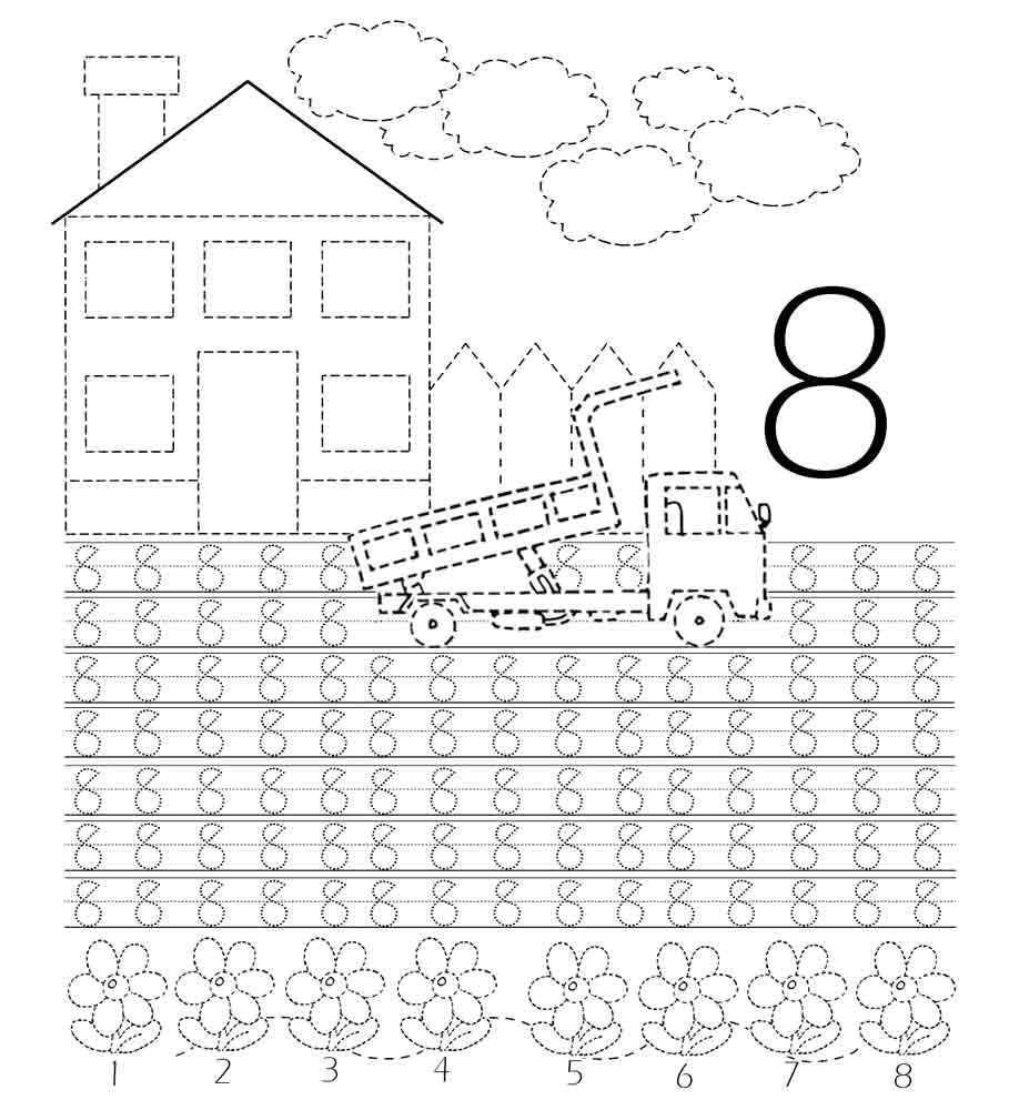 Coloring Learn to write number 8. Category tracing numbers. Tags:  Numbers , account numbers.