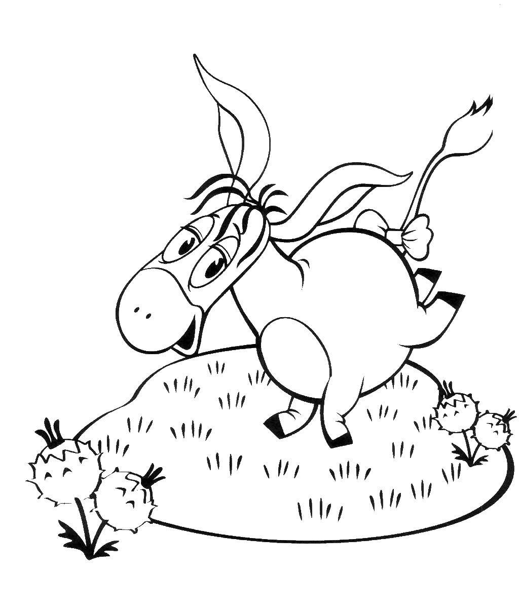Coloring Eeyore. Category Soviet coloring. Tags:  Donkey.