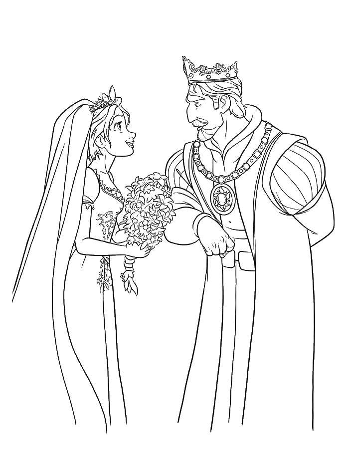 Coloring Rapunzel and the king father. Category coloring pages Rapunzel tangled. Tags:  Rapunzel , a tangled tale.