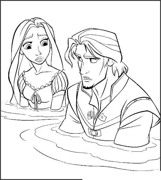 Coloring Rapunzel and the Prince in the water. Category coloring pages Rapunzel tangled. Tags:  Rapunzel , the Prince.