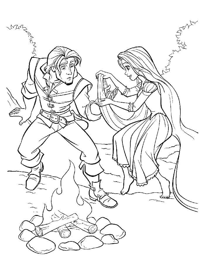 Coloring Rapunzel heals the Prince. Category coloring pages Rapunzel tangled. Tags:  Rapunzel , a tangled tale.