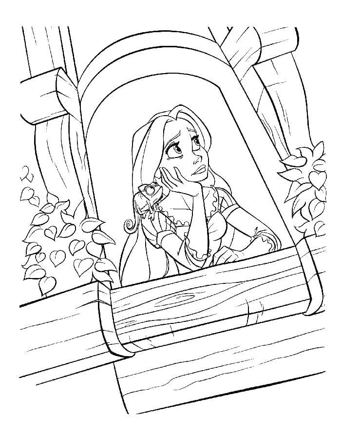Coloring Grave of the fireflies waiting at the window. Category coloring pages Rapunzel tangled. Tags:  Rapunzel , a tangled tale.