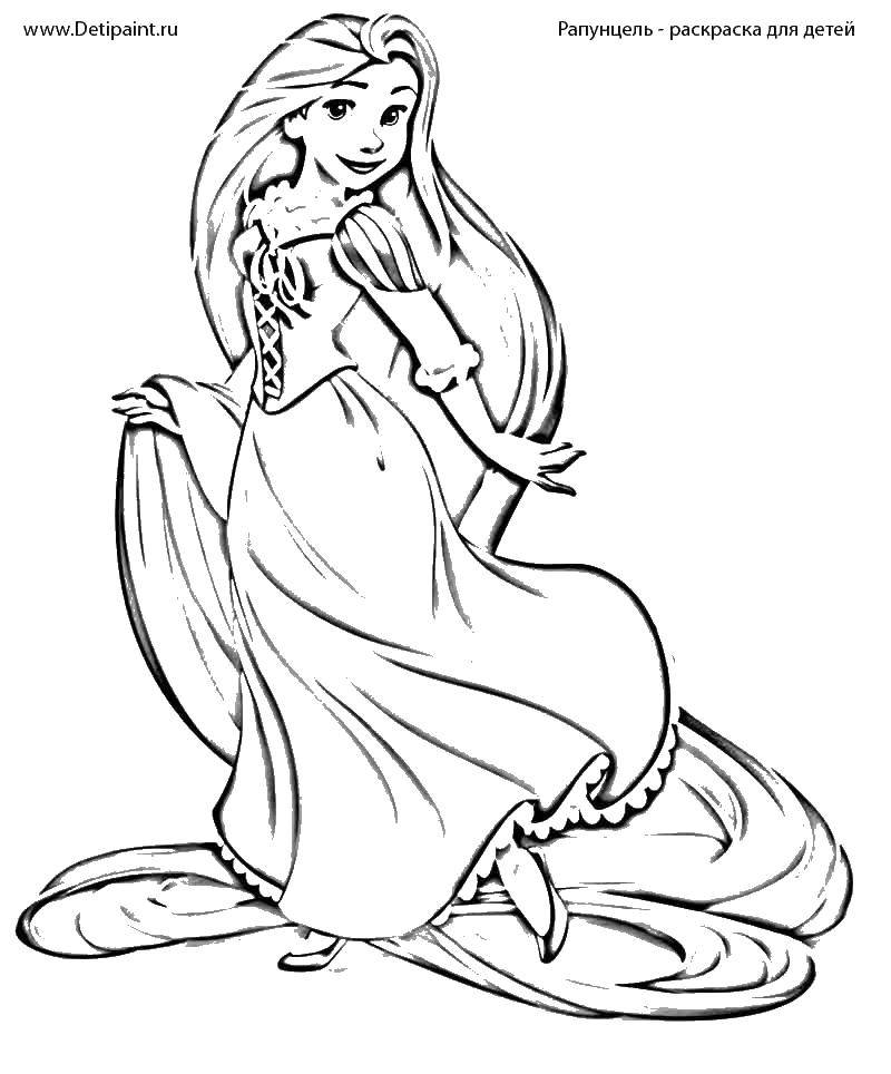 Coloring Rapunzel. Category coloring pages for girls. Tags:  Rapunzel , Princess.