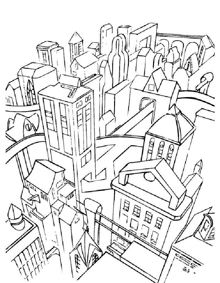 Coloring The city. Category the city. Tags:  The city , home, building.