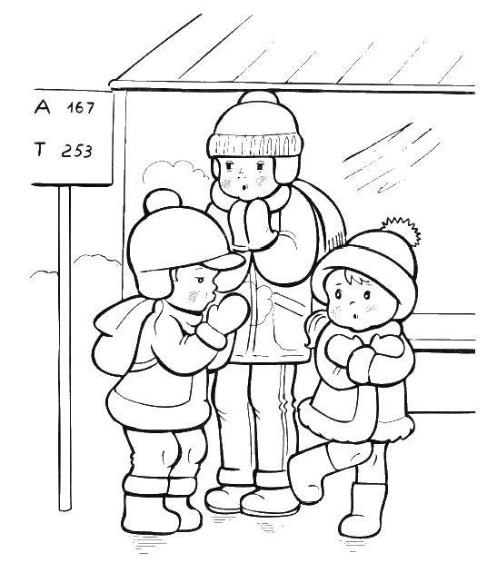 Coloring Kids winter. Category People. Tags:  children.